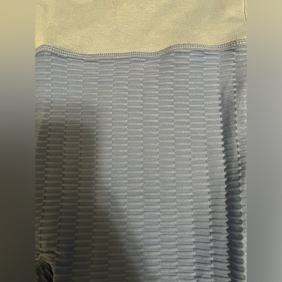 Pink Lily Scrunch Honeycomb Ruched Anti-Cellulite Blue Leggings - Picture 4 of 6